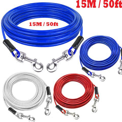 15M 49ft Reflective Dog Tie Out Cable Stainless Steel Wire Dog Leash