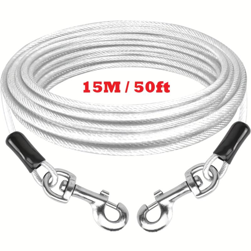15M 49ft Reflective Dog Tie Out Cable Stainless Steel Wire Dog Leash