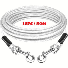15M 49ft Reflective Dog Tie Out Cable Stainless Steel Wire Dog Leash