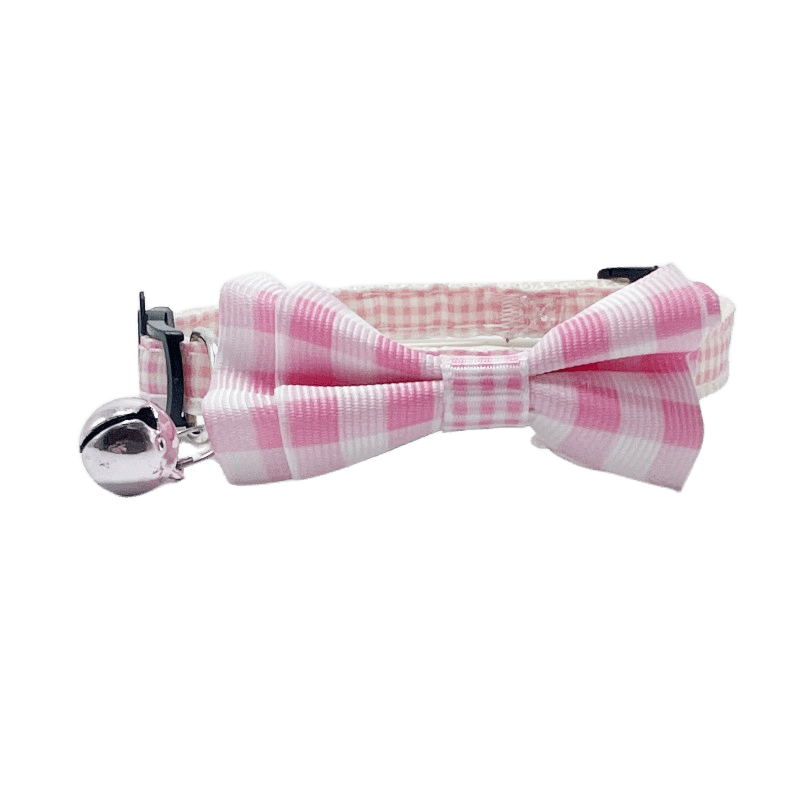 Plaid Bow Tie Collar for Cat & Dog, Adjustable Small Dog Collar