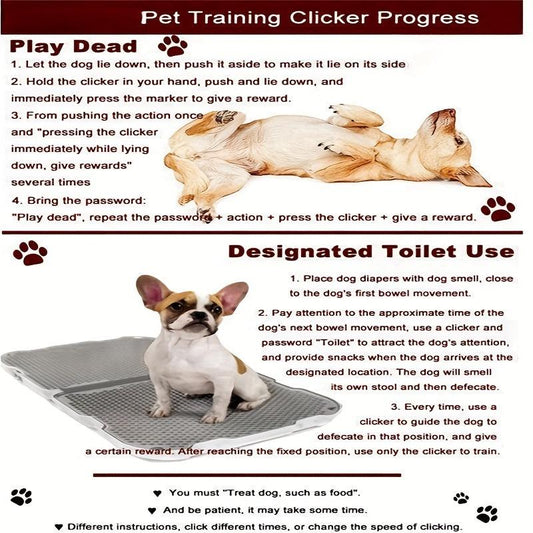 2pcs Dog Training Clicker Wrist Strap Sound Toy Button Marker