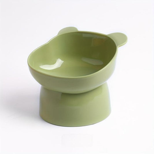 1pc Plastic Cat Elevated Food Bowl Durable Inclined Water Bowl for Indoor Cats