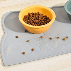 Cat Head Silicone Placemat Non Slip Leak Proof Cat Bowl Mat