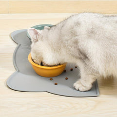 Cat Head Silicone Placemat Non Slip Leak Proof Cat Bowl Mat