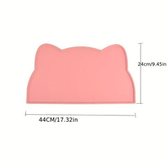 Cat Head Silicone Placemat Non Slip Leak Proof Cat Bowl Mat