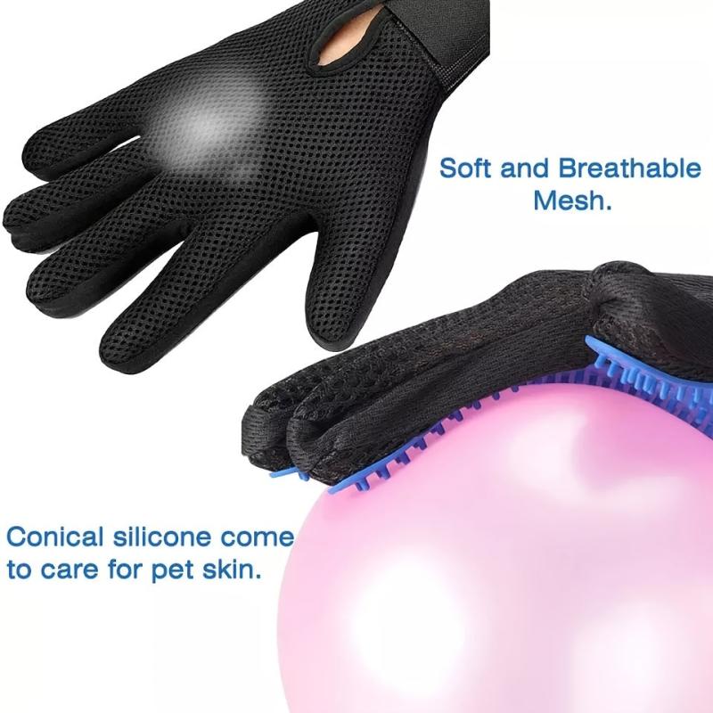 Pet Grooming Glove Deshedding Brush for Dogs & Cats