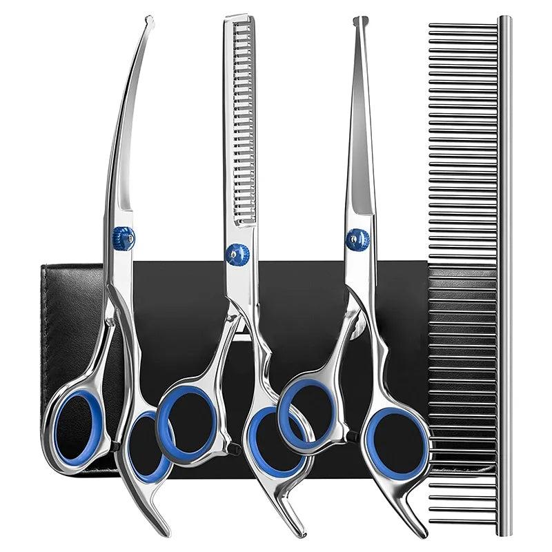 Pet Grooming Scissors - Round Head Stainless Steel Dog Hair Shears