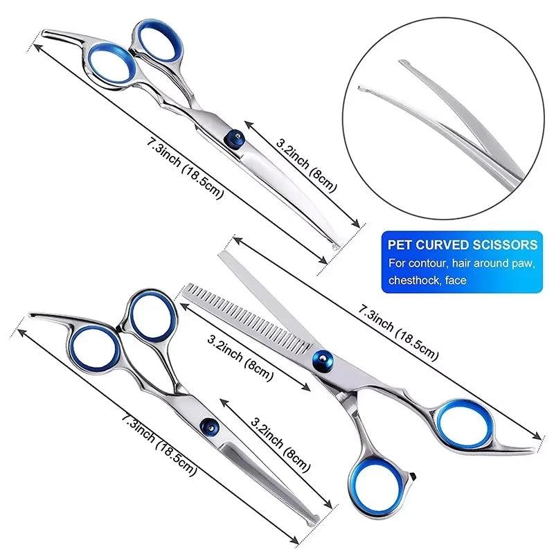 Pet Grooming Scissors - Round Head Stainless Steel Dog Hair Shears