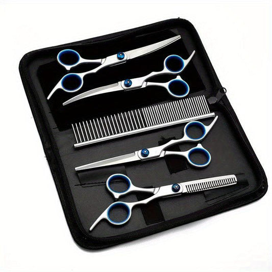 Dog Grooming Scissors Set for Hair Cutting and Thinning