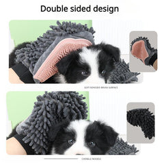Double Sided Dog Hair Remover Glove & Towel Set