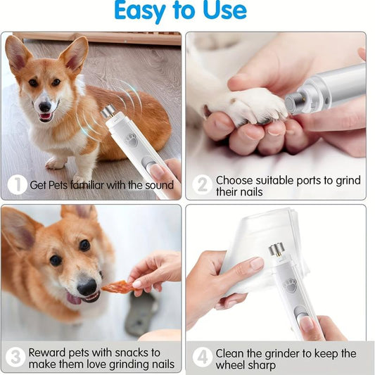 LED Pet Nail Grinder for Dogs & Cats - Paws Grooming Tool