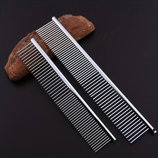 Pet Grooming Comb for Dogs & Cats - Stainless Steel Shedding Tool