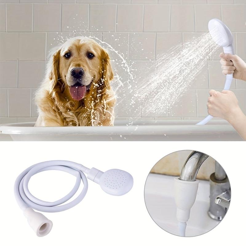 Dog Shower Attachment Pet Shower Head Rubber Handheld Dog Shower Bathing Sprayer