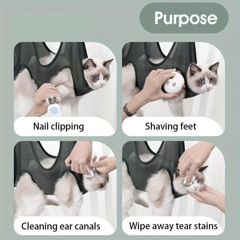 Adjustable Pet Hammock Restraint Bag for Grooming