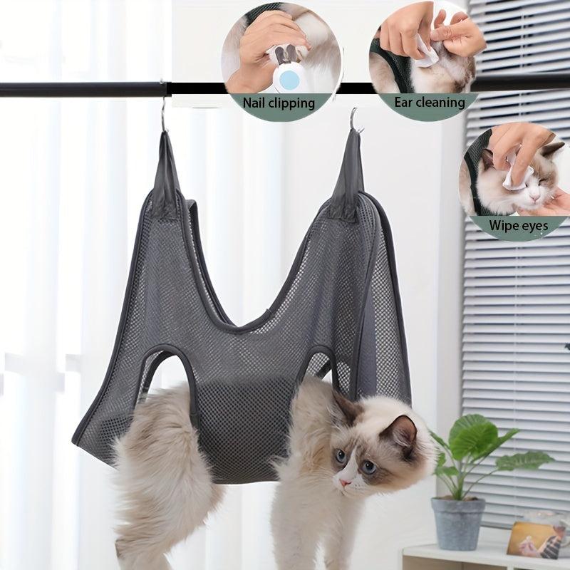 Adjustable Pet Hammock Restraint Bag for Grooming