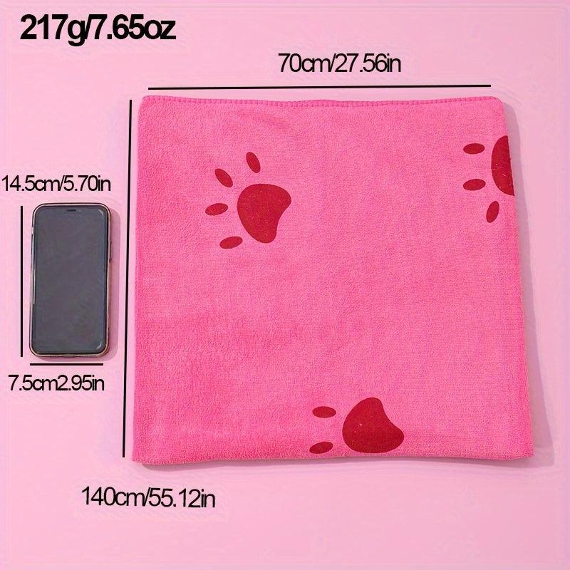 Absorbent Microfiber Dog Bath Towel with Cartoon Print