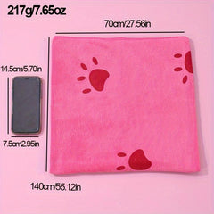 Absorbent Microfiber Dog Bath Towel with Cartoon Print