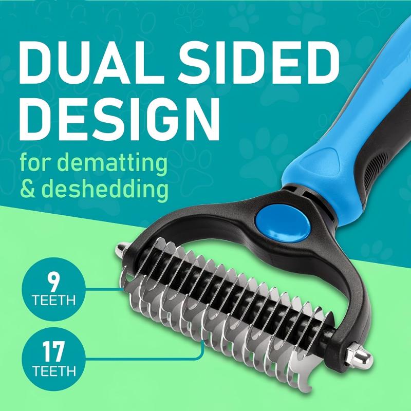 2-in-1 Pet Grooming Tool for Dogs and Cats Shedding Brush Comb