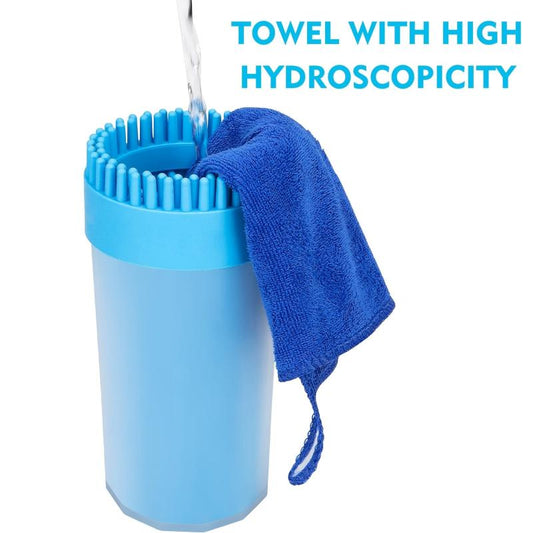 Dog Paw Cleaner Portable Towel Brush for Dogs Cats