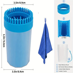 Dog Paw Cleaner Portable Towel Brush for Dogs Cats