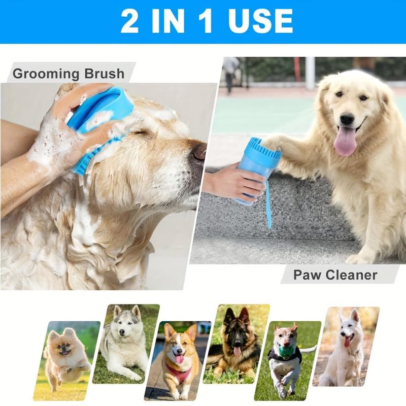 Dog Paw Cleaner Portable Towel Brush for Dogs Cats