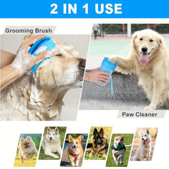 Dog Paw Cleaner Portable Towel Brush for Dogs Cats