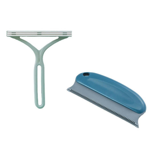 2 Pack Pet Grooming Set: Hair Removal Comb & Slicker Brush