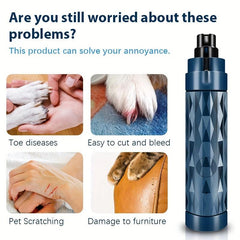 Rechargeable Pet Nail Grinder with LED Light for Cats & Dogs