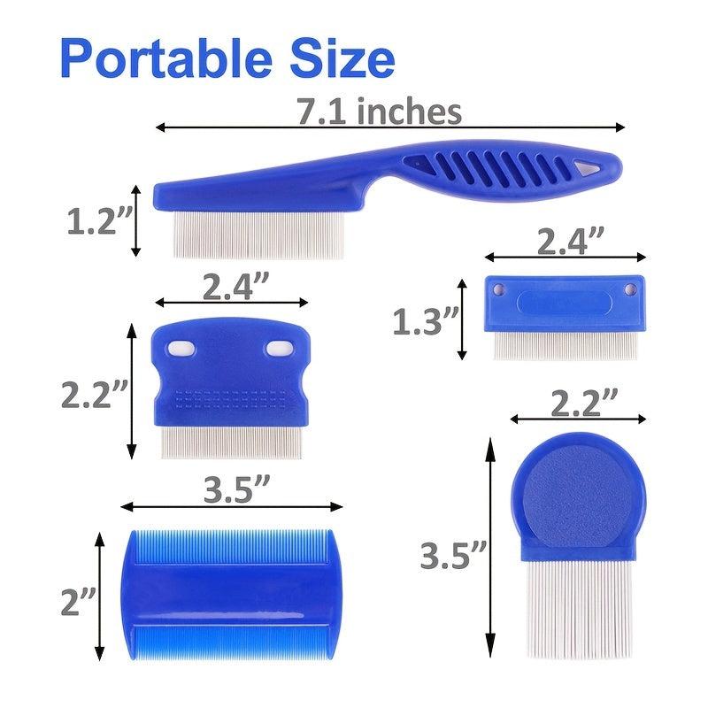 6pcs Pet Comb Set for Dogs and Cats - Strong Teeth for Grooming