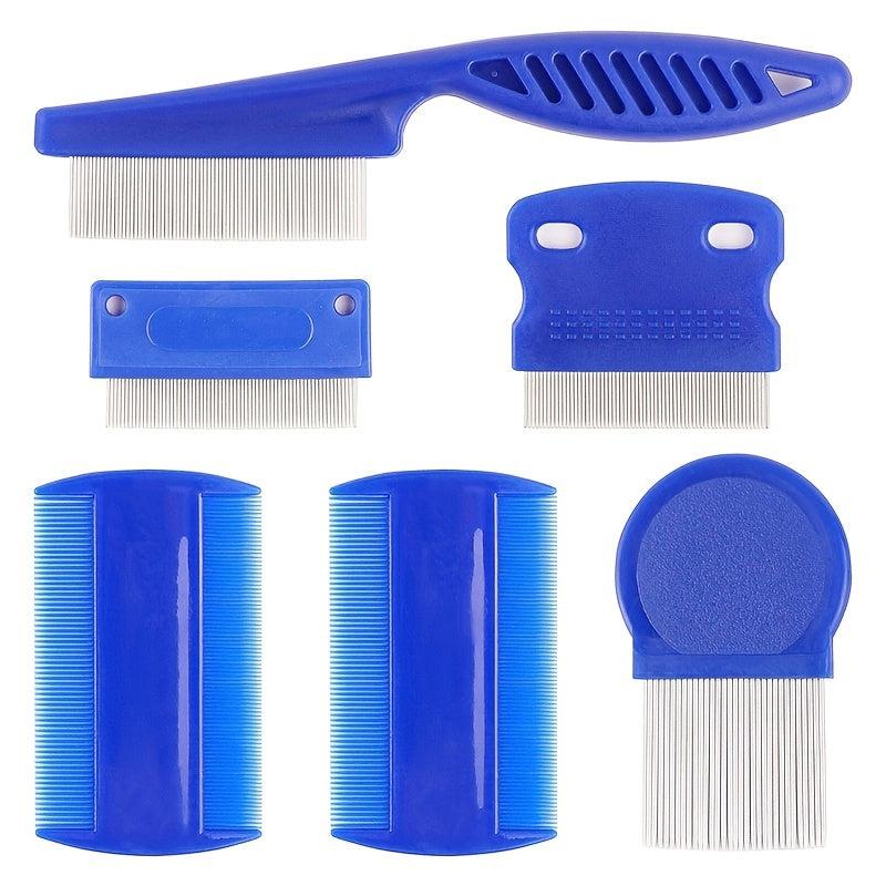 6pcs Pet Comb Set for Dogs and Cats - Strong Teeth for Grooming