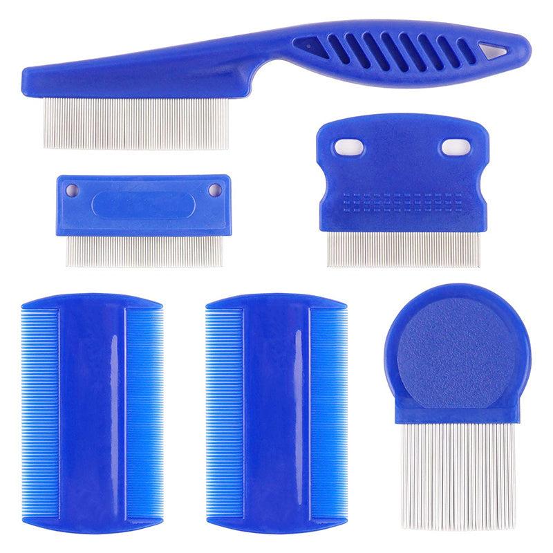 6pcs Pet Comb Set for Dogs and Cats - Strong Teeth for Grooming