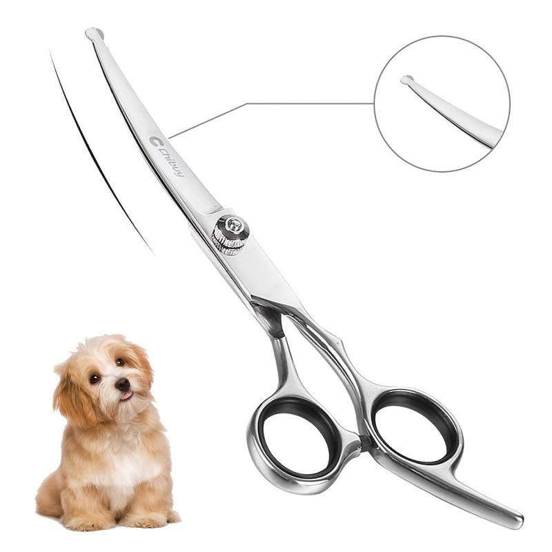 Professional Pet Grooming Shears Curved with Round Tips