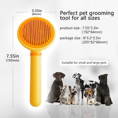 Self Cleaning Pet Hair Brush Comb - Remove Tangles & Loose Hair