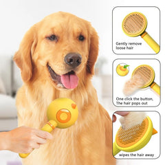 Self Cleaning Pet Hair Brush Comb - Remove Tangles & Loose Hair