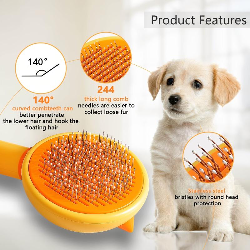 Self Cleaning Pet Hair Brush Comb - Remove Tangles & Loose Hair