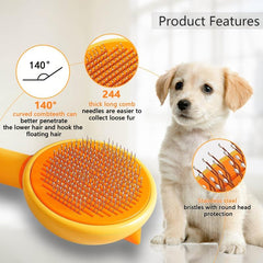 Self Cleaning Pet Hair Brush Comb - Remove Tangles & Loose Hair