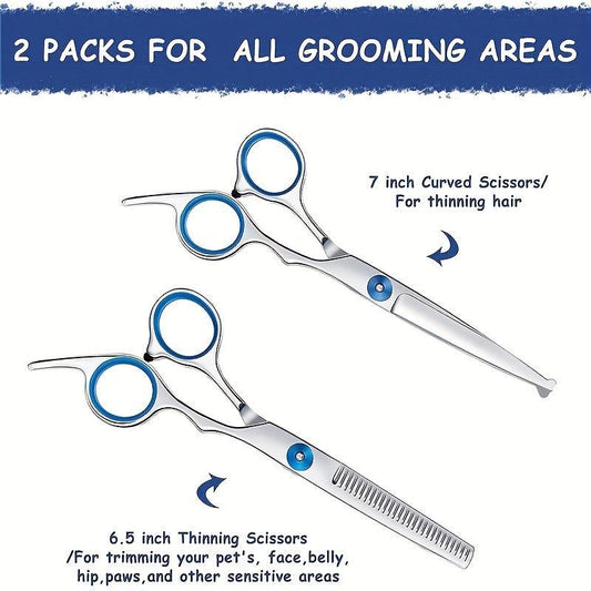 Dog Grooming Scissors Set Titanium Stainless Steel