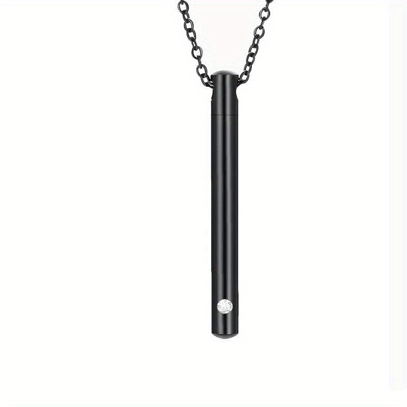 Stainless Steel Urn Necklace with Crystal Pendant for Ashes