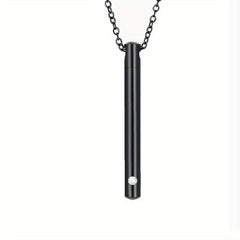 Stainless Steel Urn Necklace with Crystal Pendant for Ashes