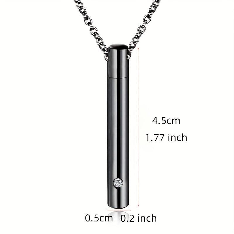 Stainless Steel Urn Necklace with Crystal Pendant for Ashes