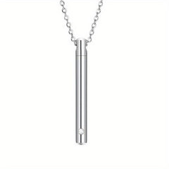 Stainless Steel Urn Necklace with Crystal Pendant for Ashes