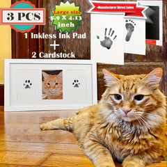 Pet Paw Print Kit - Clean Touch Ink Pad and Imprint Cards for Cats