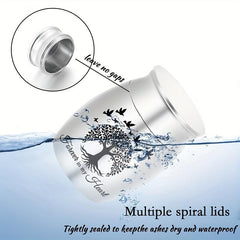 Small Pet Memorial Urn with Ash Keepsake and Cremation Jewelry Silvery