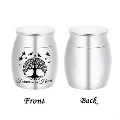 Small Pet Memorial Urn with Ash Keepsake and Cremation Jewelry Silvery