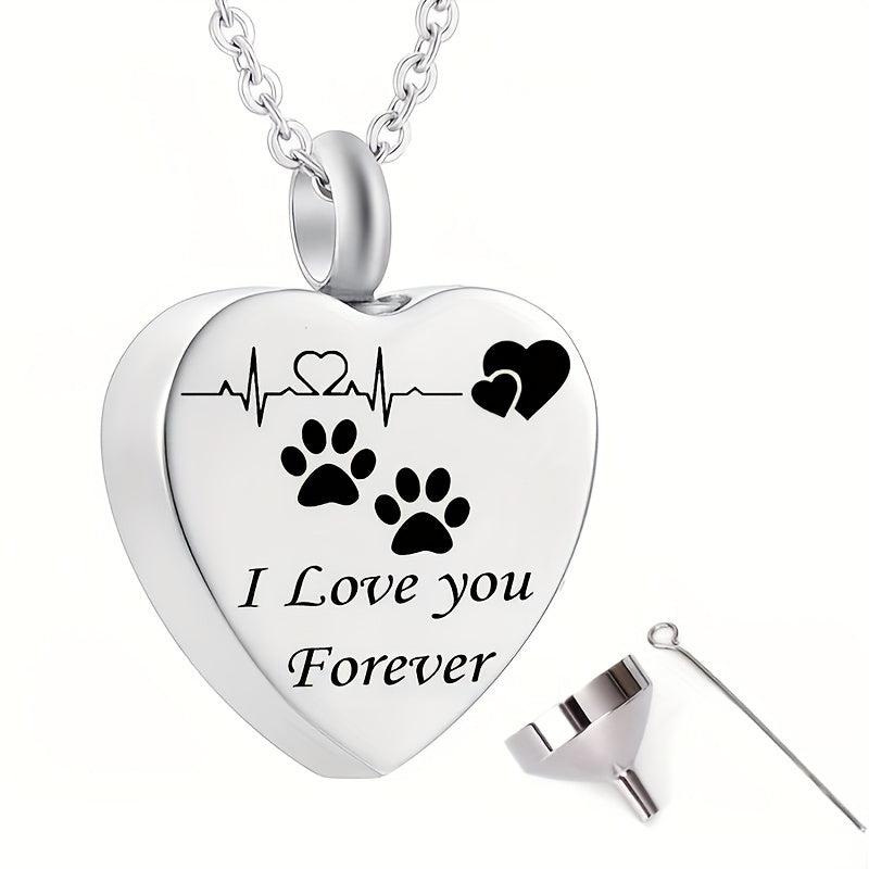 I Love You Forever Heart Pendant Cremation Urn Necklace Ashes Jewelry