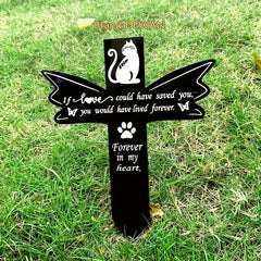 Angel Wing Acrylic Pet Memorial Grave Tombstone for Cat or Dog