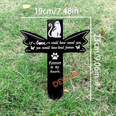 Angel Wing Acrylic Pet Memorial Grave Tombstone for Cat or Dog