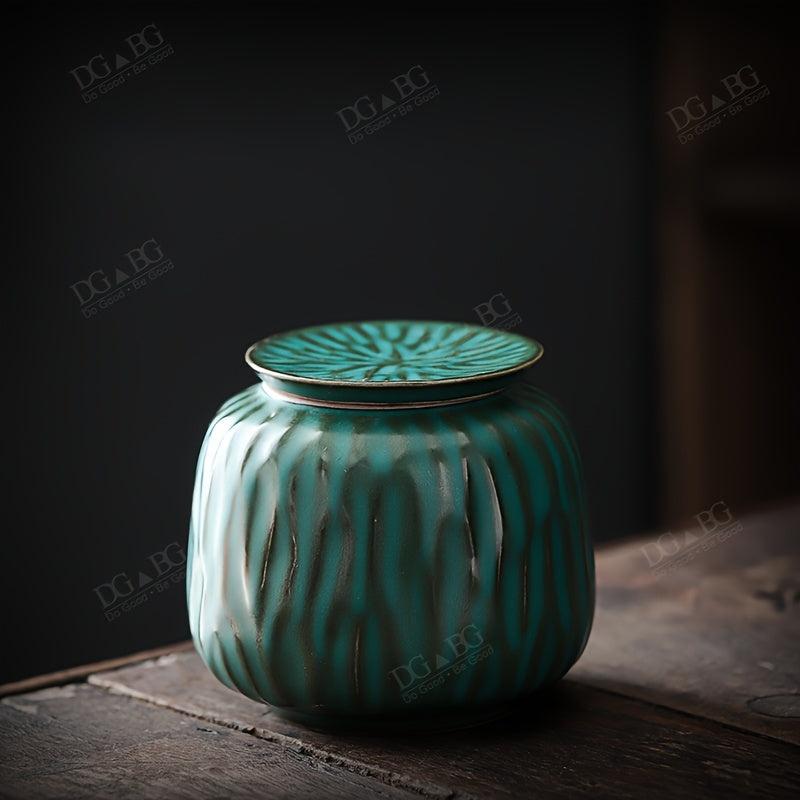 Atrovirens Funeral Ceramics Ash Urn for Small Animals Dog Keepsake