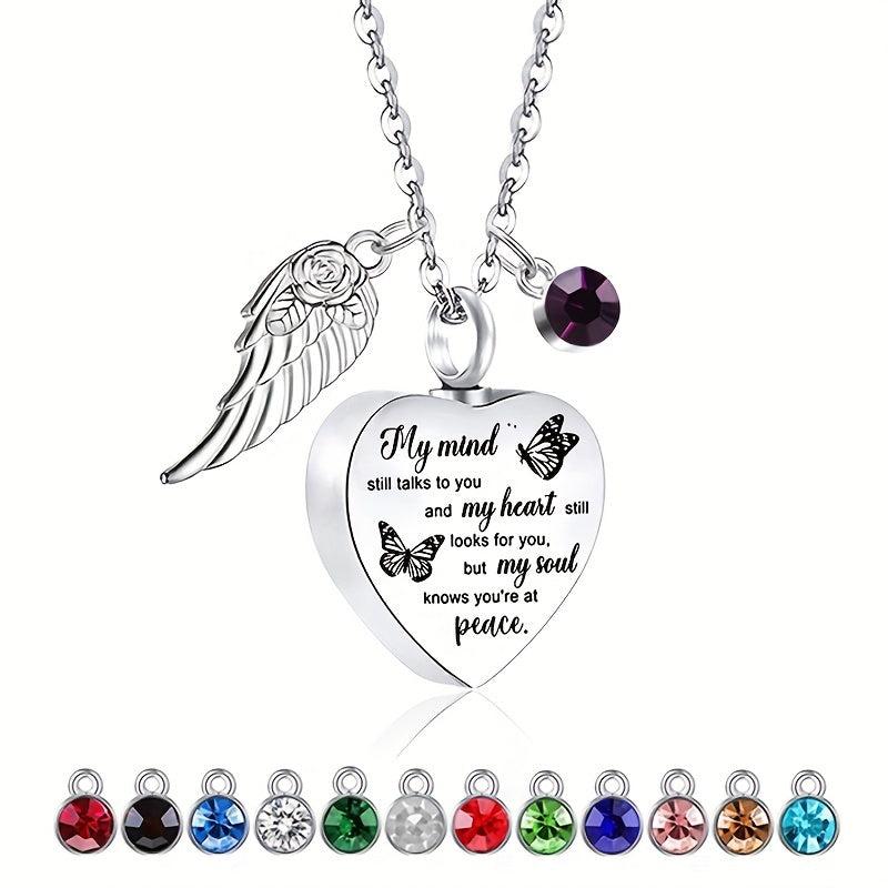 Mind Talks To You Urn Necklace 12 Birthstones Cremation Jewelry