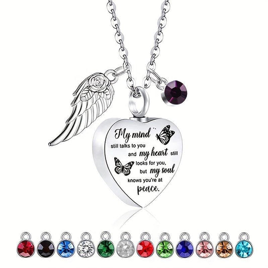 Mind Talks To You Urn Necklace 12 Birthstones Cremation Jewelry